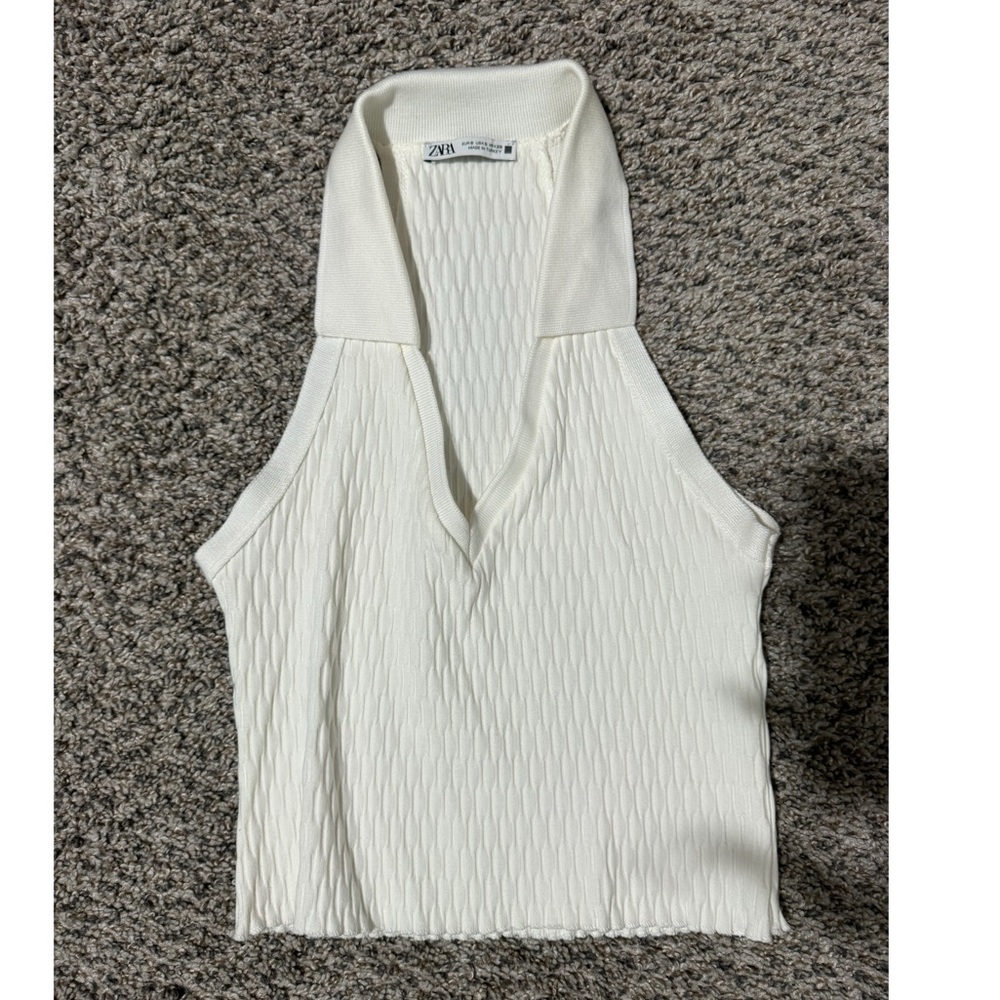 Cream-off white colored Zara crop top